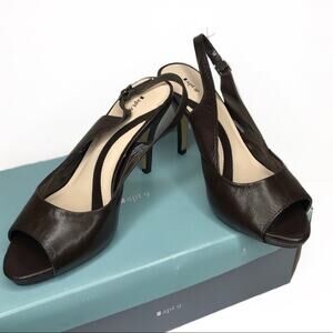 Apt. 9 Brown Leather Slingback Heels Size 7